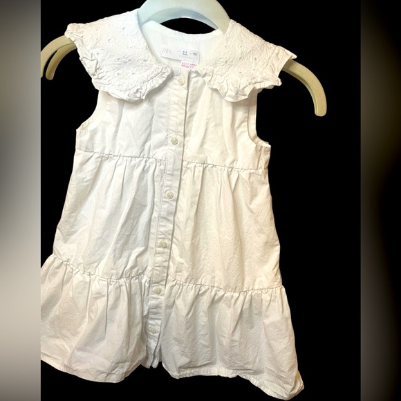 Zara Other - Zara Elegant White Ruffle Collar dress,size 4/5